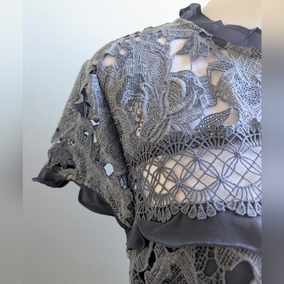 NWT....Laundry By Shelli Segal Lined Cutout Lace Midi Dress Size 10 - Picture 4 of 10